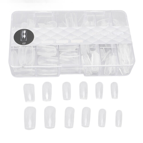 140 Stks 3D Nageltips Lang Transparant Salon DIY