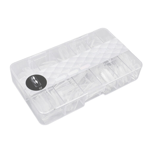 140 Stks 3D Nageltips Lang Transparant Salon DIY 2