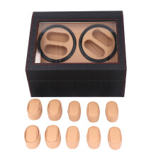 4 Watch Winder MDF PU Leather Quiet Motor 6 Slots