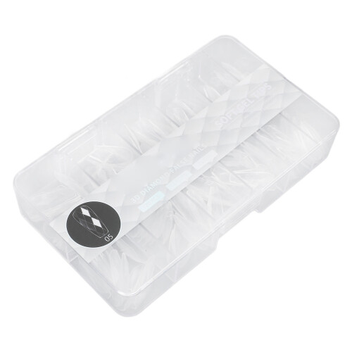 120 Stks 3D Nageltips Lang Transparant Salon DIY 2