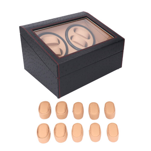 4 Watch Winder MDF PU Leather Quiet Motor 6 Slots 1