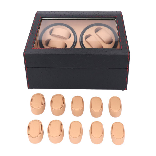 4 Watch Winder MDF PU Leather Quiet Motor 6 Slots 2