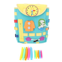 (Cyan) Lernrucksack für Kleinkinder mit Sensorknöpfen, Cyan