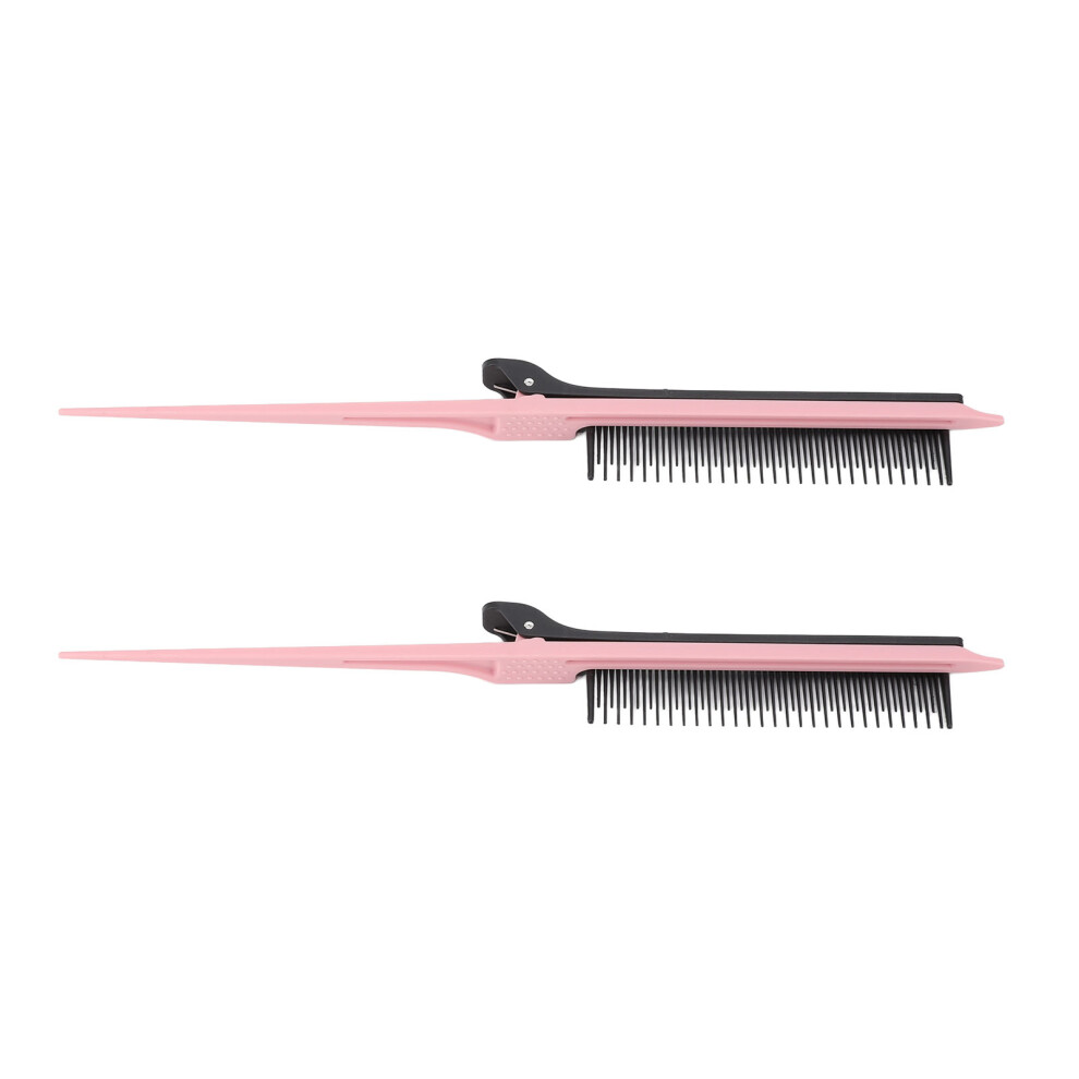 Unisex 2 Pcs Rat Tail Clip Combs Fine Tooth Coloring Tool For Sectioning