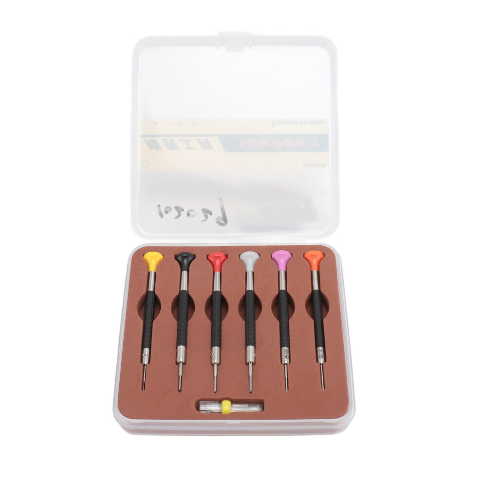 6pcs Precision Screwdriver Set 6 Replace Heads Watchmaker for Jewelers