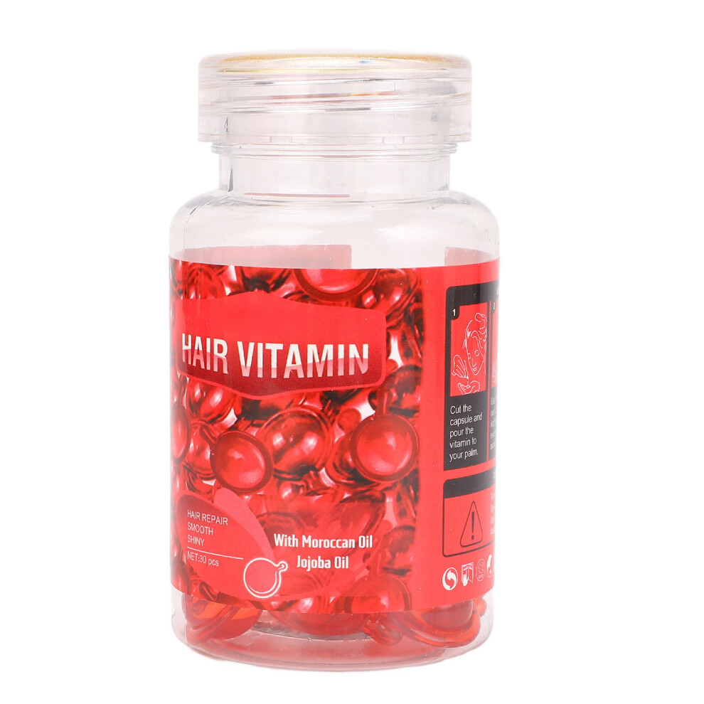 30 Count Hair Serum Capsules Moisturizing for Dry Damaged Hair Red