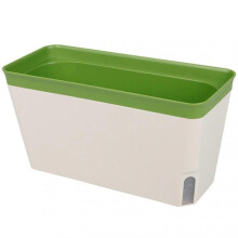 (green) Self Watering Plant Pot Rectangle Modern Double Layer Indoor Windowsill Desktop Flower Herb Succulent Planter Box Gardening Supplies