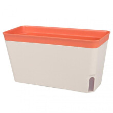 (orange) Self Watering Plant Pot Rectangle Modern Double Layer Indoor Windowsill Desktop Flower Herb Succulent Planter Box Gardening Supplies