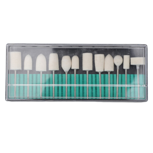 12Pcs Wool Grinding Head Set High Strength Metal Ceramic Glass