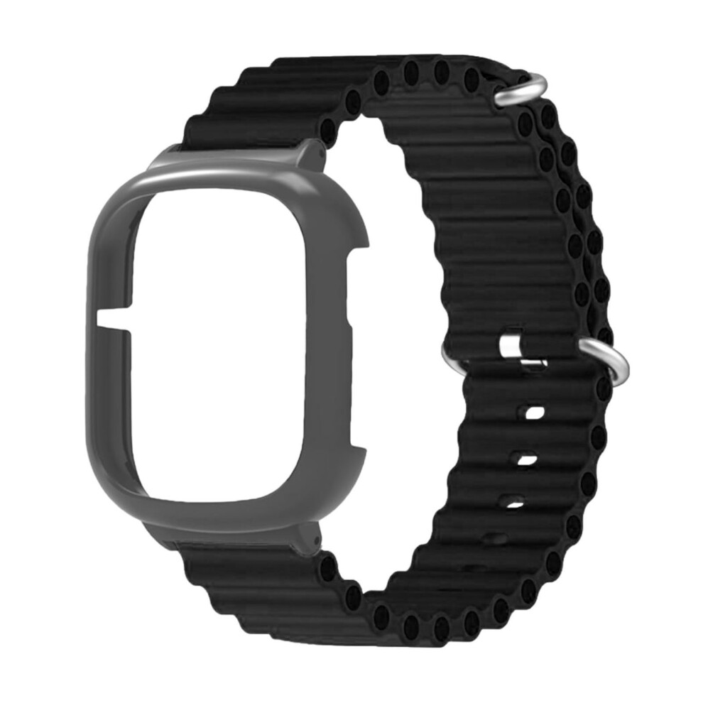(Black) Silicone Watch Band With Case For Honor 4 Anti Falling Black 667859191411