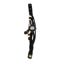 Vintage Quartz Bracelet Watch PU Leather Couples Black