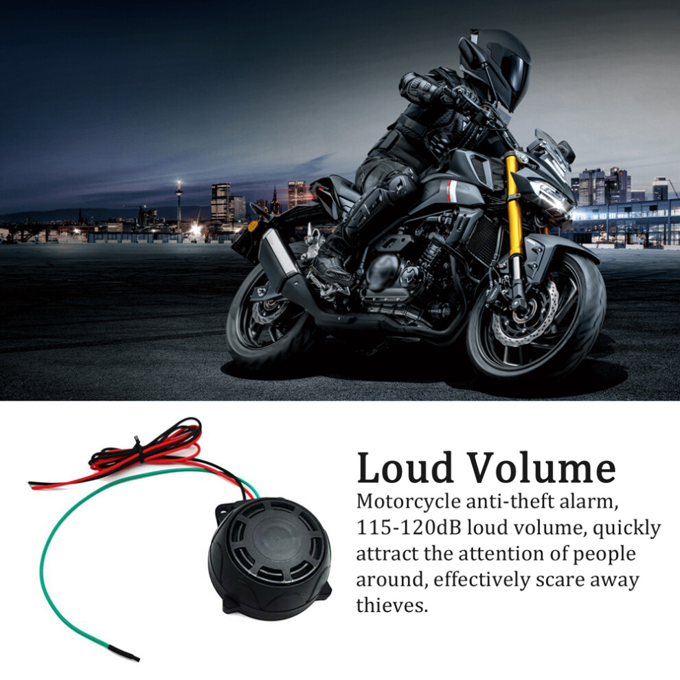 12V Motorcycle Anti-Theft Alarm With 2 Remote, 115Db, Adjustable Sensitivity 7901357184234