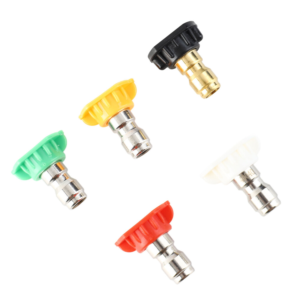 5Pcs Pressure Washer Spray Nozzles Kit, 1/4In Quick Connect, Abs+Metal 5041357184215