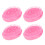 4pcs Rosy Red Egg Shape Detangling Brush Marble Effect Comb 1