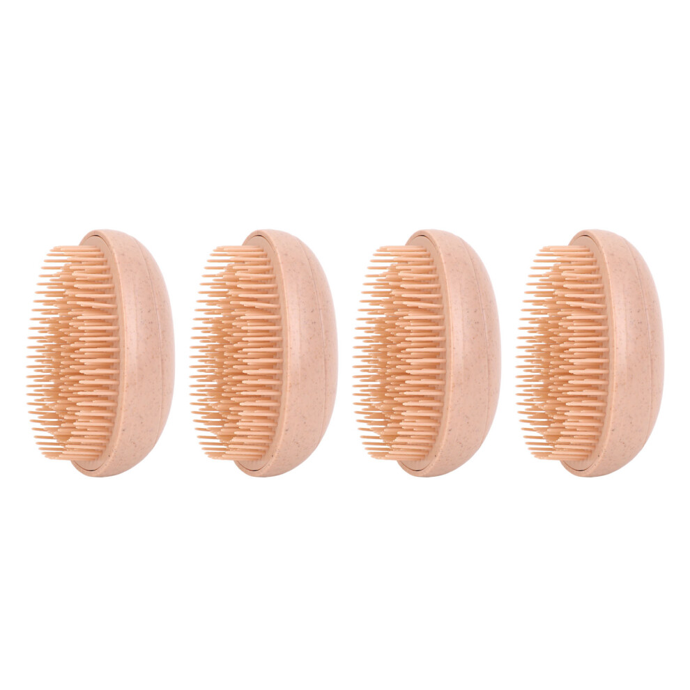 4pcs Wheat Straw Egg Shape Detangling Brush Portable Comb