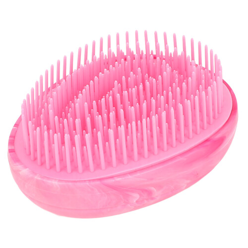 4pcs Rosy Red Egg Shape Detangling Brush Marble Effect Comb 1