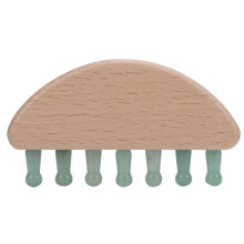 Pettine Capelli Mezzaluna Pietra Massaggio Cuoio