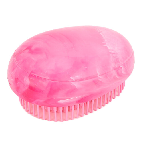 4pcs Rosy Red Egg Shape Detangling Brush Marble Effect Comb 2