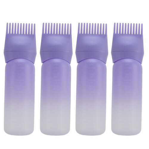 (Gradient Purple) 4st Wortelkam Applicator Fles Roze