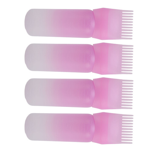 (Gradient Pink) 4x Haaröl-Applikator mit Kamm Pink Skala 1