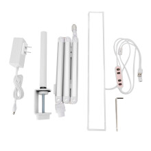 (US Plug) LED-Schreibtischlampe mit Klemme 360 drehbar 3 Farbtemperaturen