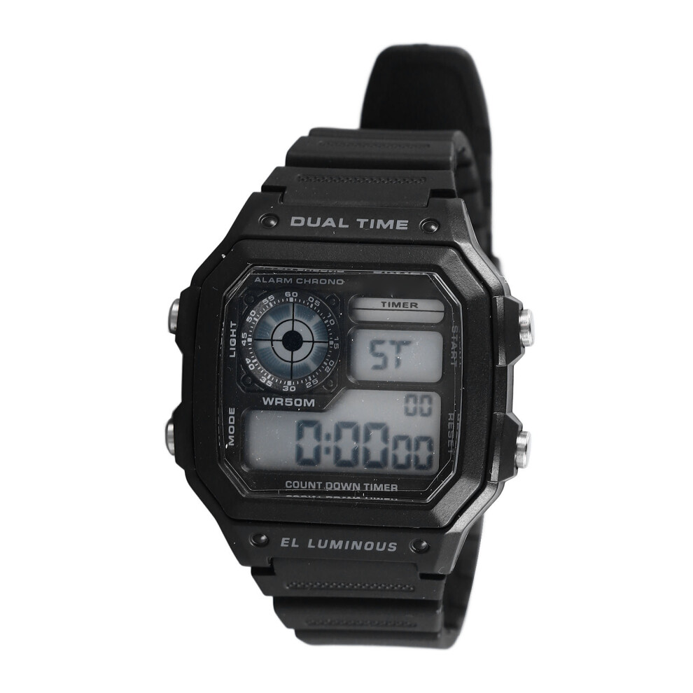 Kids Digital Watch 50M Waterproof 12/24H Timer Alarm Luminous Black 667859191831