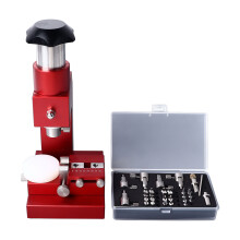 (Red) Watch Strap Punch Machine 12pcs Punch Head Steel Prevent Slip Gray