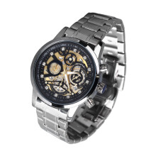 Men Quartz Watch Stainless Steel Band Waterproof Mechanical