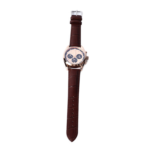Men Chronograph Quartz Watch 6 Luminous Hands Waterproof PU Strap