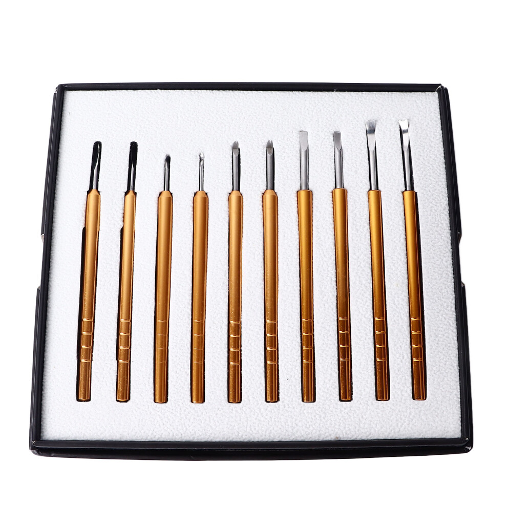 (Gold) 10Pcs Watch Hand Remover Tools Pin Needle Presser Set Red 667859191916