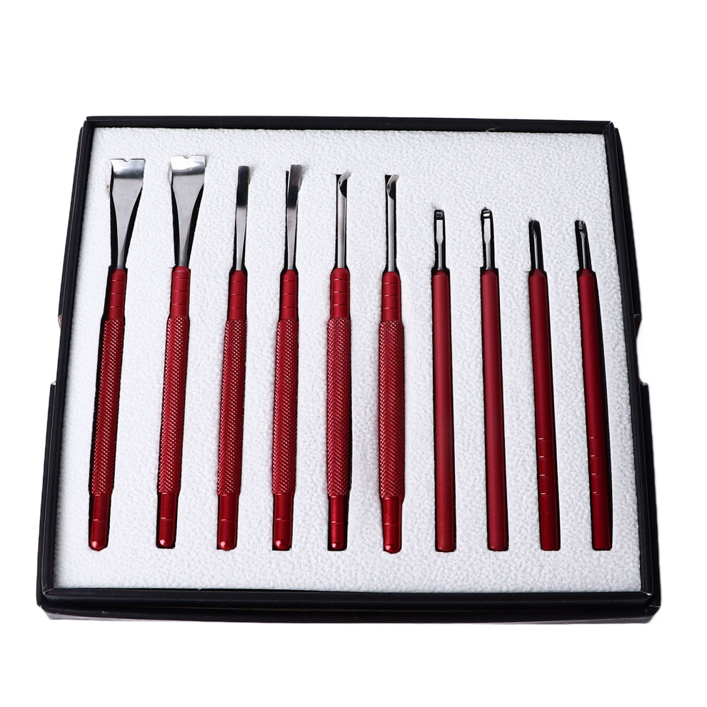 (Red) 10Pcs Watch Hand Remover Tools Pin Needle Presser Set Red 667859191909