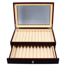 23-Slot Double Layer Pen Display Box Transparent Top Black