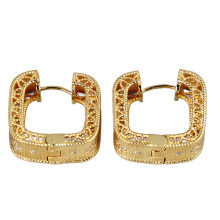 Women Zirconia Hoop Earrings Gold Plating Vintage