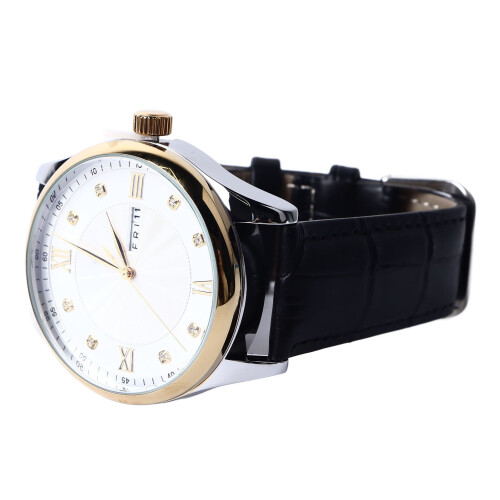 Men's Quartz Watch Double Calendar PU Leather Strap Daily Use 1