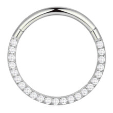 (Golden G23 Titanium, 0.05 X 0.31in) Titanium Nose Ring Hoop Zirconia Golden 0.05 X 0.31in