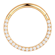 (Ordinary Color G23 Titanium, 0.05 X 0.31in) Titanium Nose Ring Hoop Zirconia Golden 0.05 X 0.31in