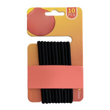 10pcs Black Hair Tie Thick Hair Anti Slip Ponytail Holder