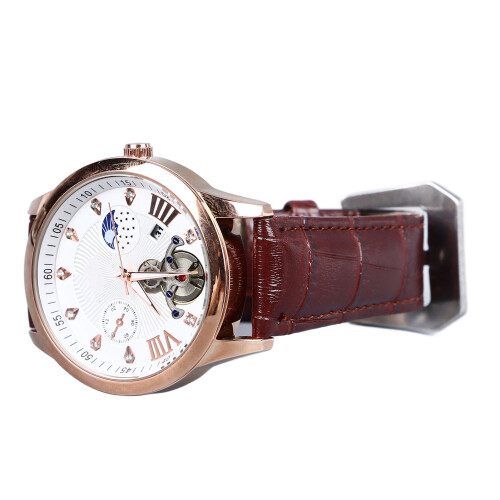 Men Watch Waterproof Luminous Quartz PU Leather Big Dial 1