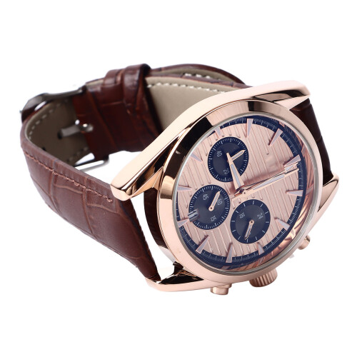 Men Chronograph Quartz Watch 6 Luminous Hands Waterproof PU Strap 1