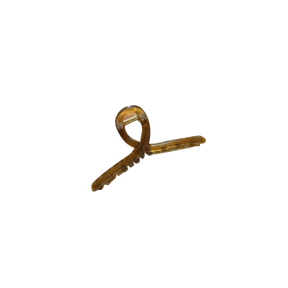 Unisex Brown (Brown) Resin Hair Claw Clip 5.9In Thick Textured Strong Grip L