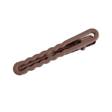 Wave Shaped Duckbill Hair Clip Metal Seamless Dark Coffee
