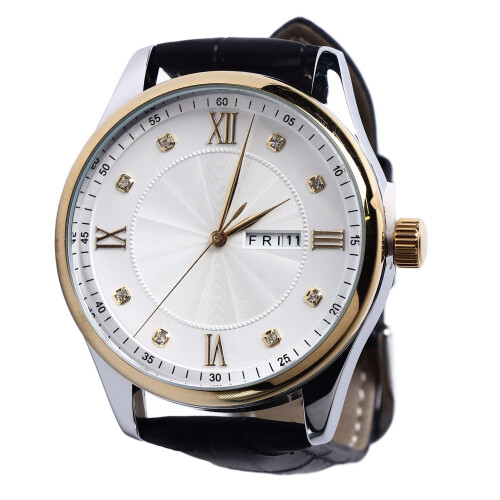 Men's Quartz Watch Double Calendar PU Leather Strap Daily Use 2
