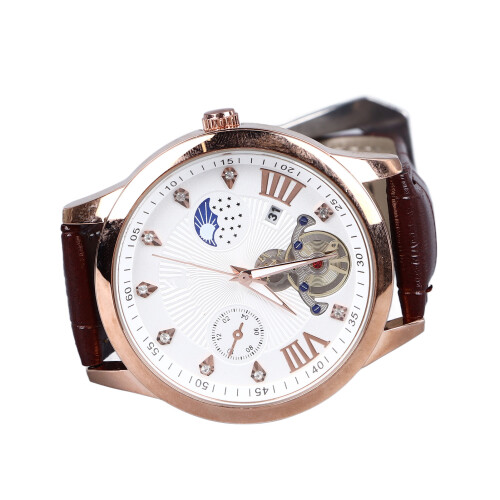 Men Watch Waterproof Luminous Quartz PU Leather Big Dial 2
