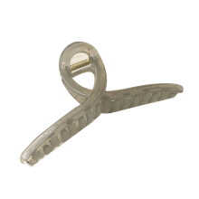 (Grey) Resin Hair Claw Clip 5.9in Thick Textured Strong Grip L Brown