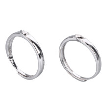 (Adjustable Open Type) 1 Pair 925 Sterling Silver Adjustable Open Ring Wedding Couple