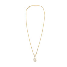 (G) Initial Pendant Necklace Zirconia Stainless Steel Twist Chain