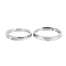 1 Pair Couple Rings Silver for Men Women