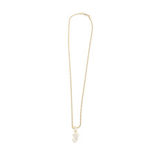 (J) Initial Pendant Necklace Zirconia Stainless Steel Twist Chain