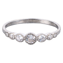 Elegant Silver Wedding Ring with Zircon US Size 6