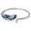 Open Ring S925 Silver Platinum Blue Green Gradient Feather Adjustable 1